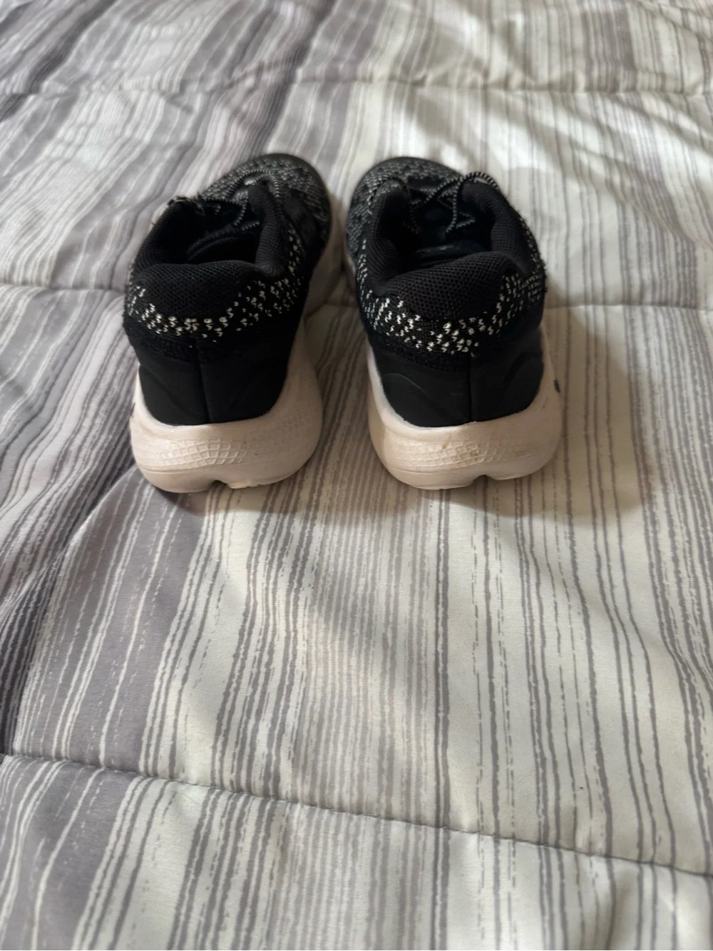Under Armour Kids' Black and White Knit Athletic Shoes Size 13K